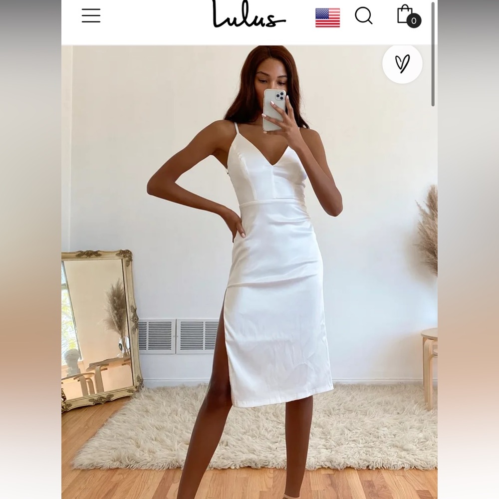 Lulus Stunning Sight Embroidered Lace Back Midi Dress